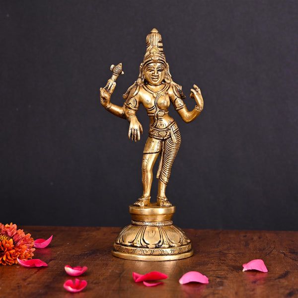 Brass Superfine Ardhanarishvara Idol (8.5 Inch)