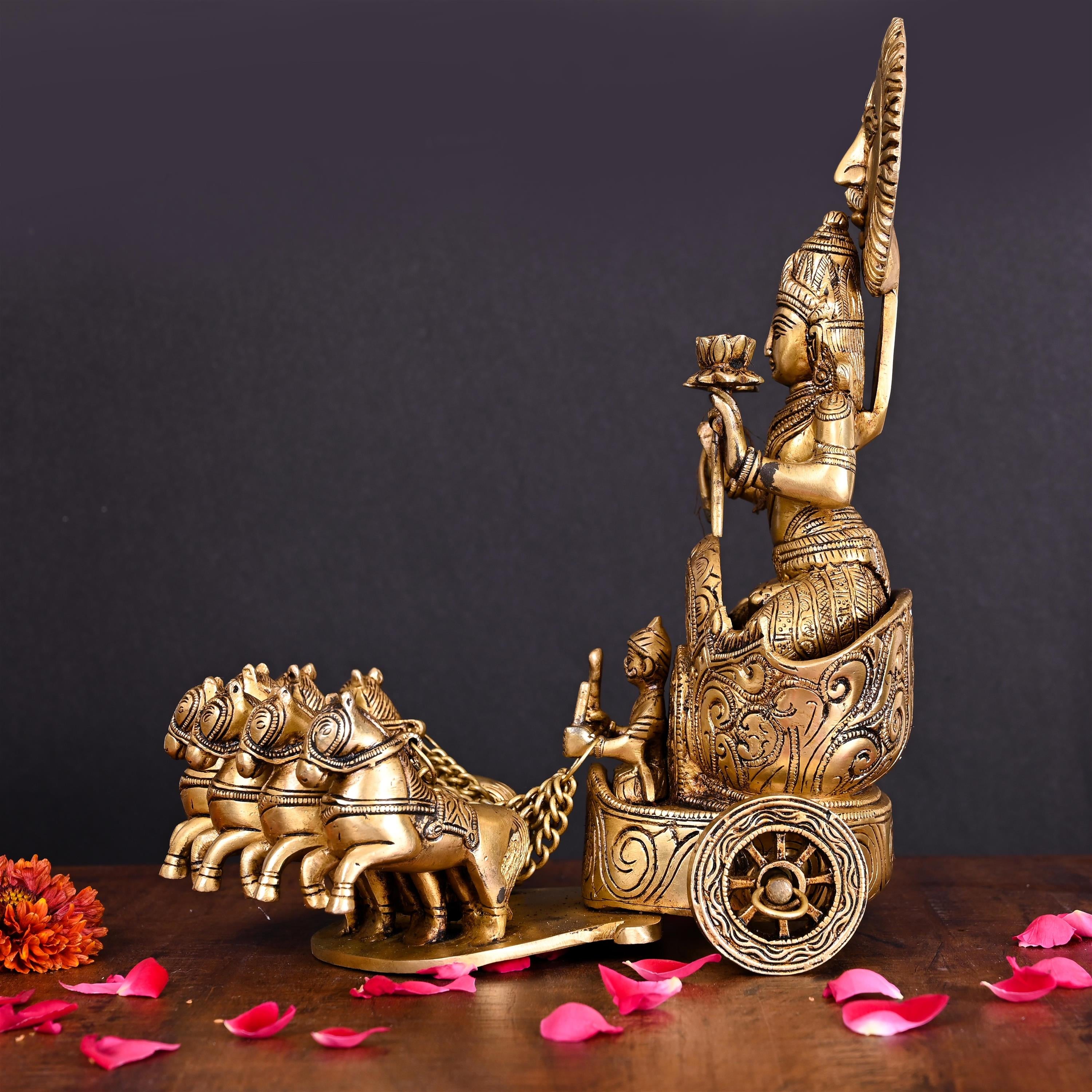 Brass Superfine Surya Rath Idol (12 Inch) – Vedansh Craft