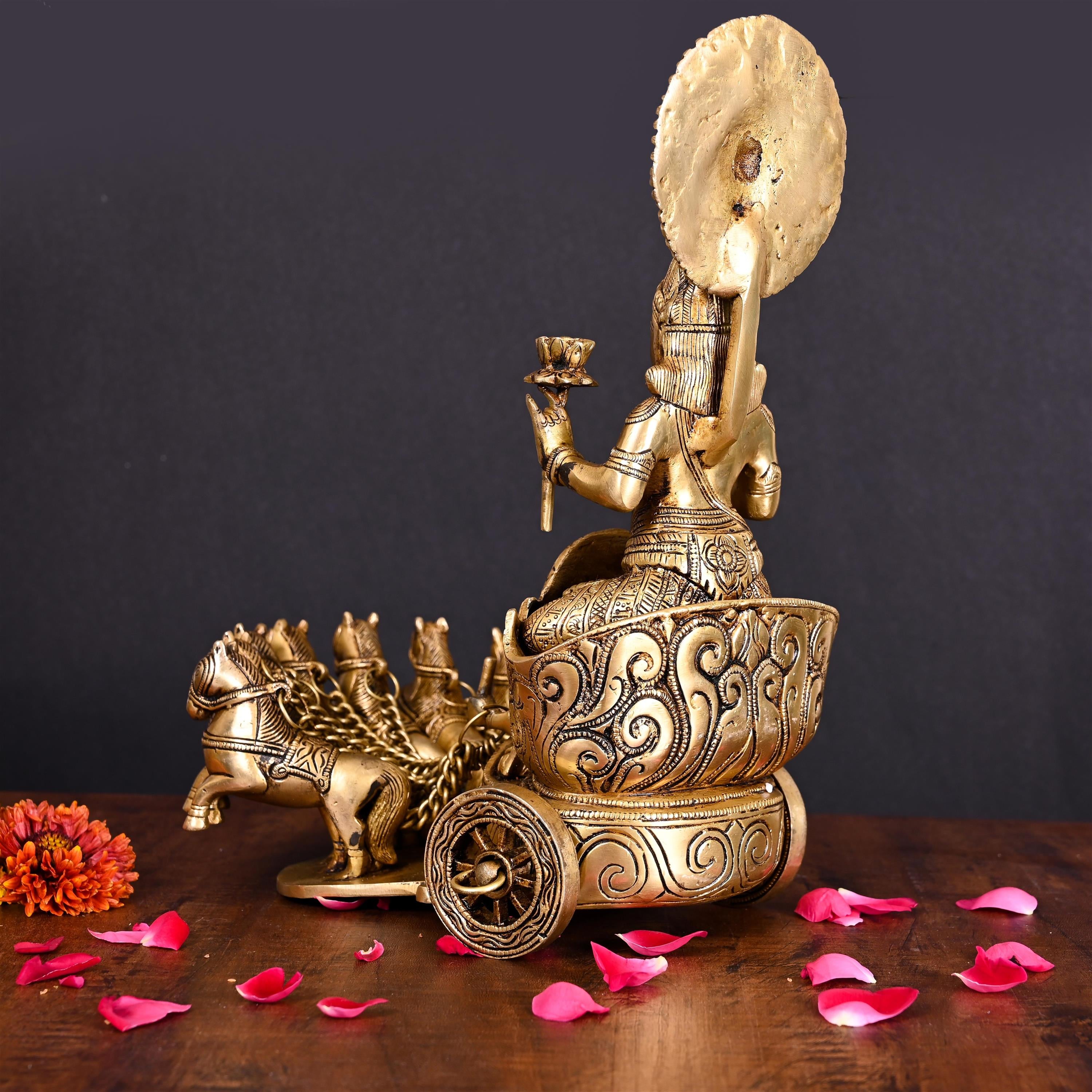 Brass Superfine Surya Rath Idol (12 Inch) – Vedansh Craft