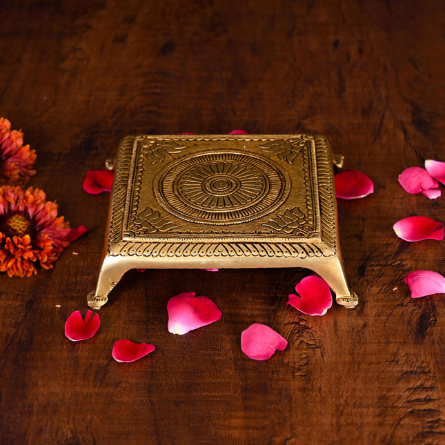 Brass Pooja Chowki (1.5 Inch)