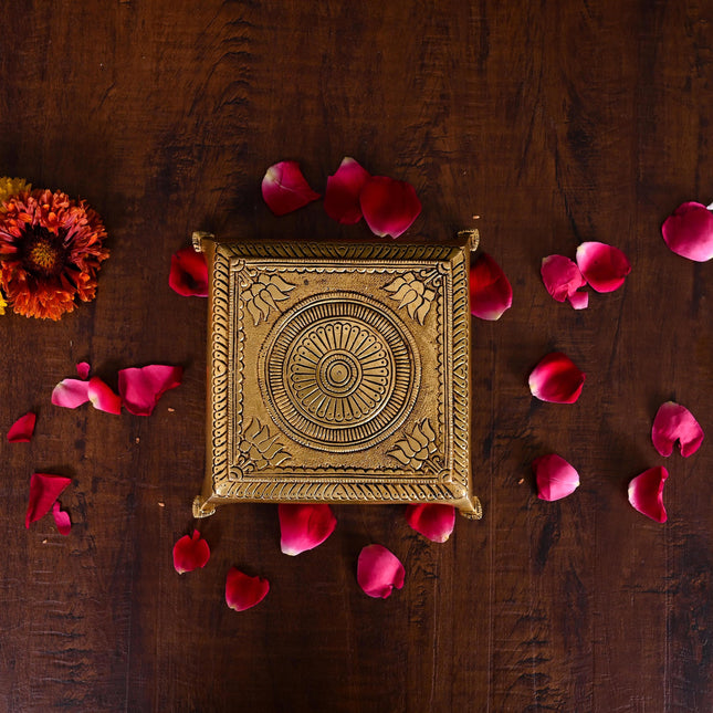 Brass Pooja Chowki (1.5 Inch)