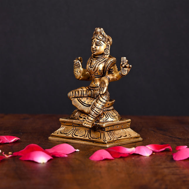 Brass Superfine Tripurasundari Devi Idol (4.5 Inch)