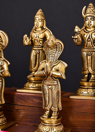 Brass Superfine Navagraha Idols Set (5.3 Inch)