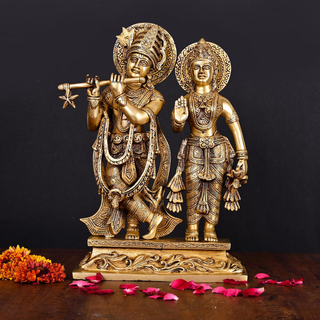 Brass Radha Krishna Idol (12 Inch)
