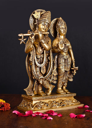 Brass Radha Krishna Idol (12 Inch)