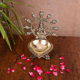 Brass Lakshmi Diya/Lamp With Two Elephants (8 Inch)