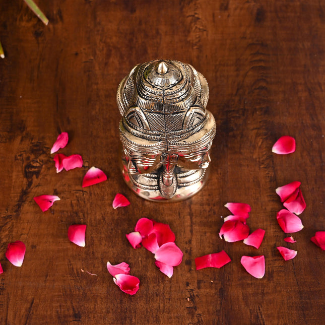 Brass Shiva Four Face Mukhlingam Idol (5 Inch)