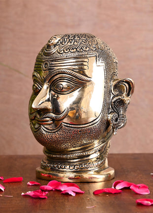 Brass Shiva Mukhlingam Face Idol (6.5 Inch)