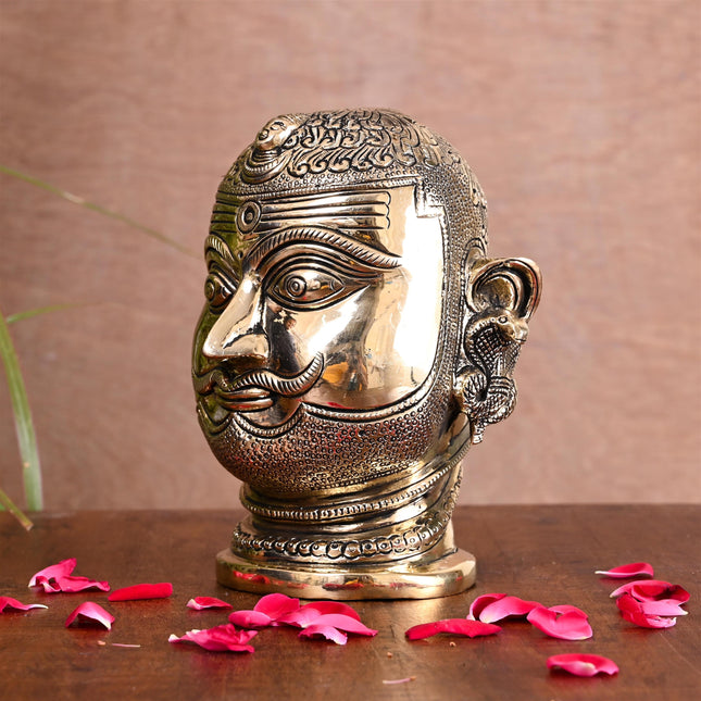 Brass Shiva Mukhlingam Head Idol (6.5 Inch)