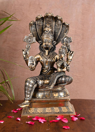 Brass Lakshmi Narsimha Idol (13 Inch)