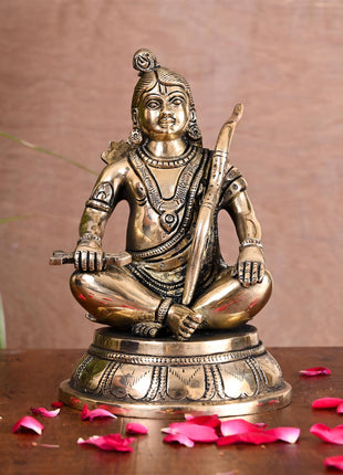 Brass Lord Ram Sitting Statue (7 Inch)