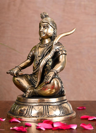Brass Lord Ram Sitting Statue (7 Inch)