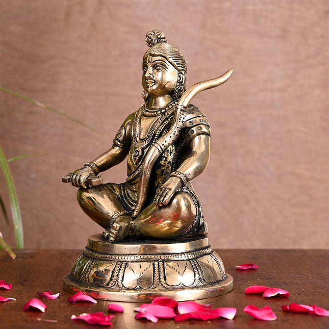 Brass Lord Ram Sitting Statue (7 Inch)