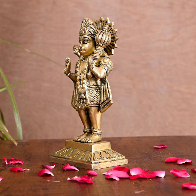 Brass Standing Hanuman Idol (6.5 Inch)