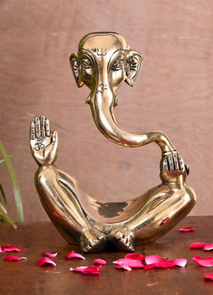 Brass Ganesha Table Top Idol (8.5 Inch)