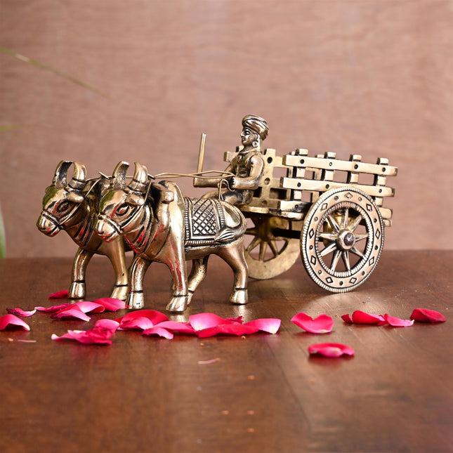 Brass Double Bullock Cart (4 Inch)