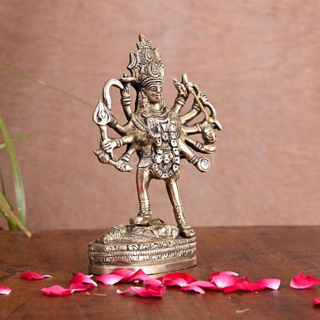 Brass Goddess Kali Idol (6.5 Inch)