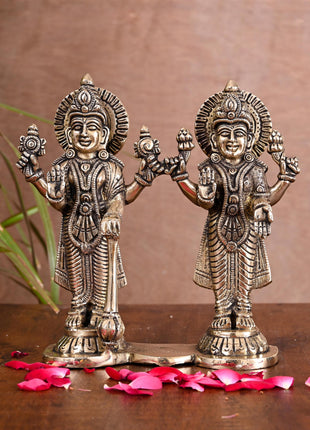 Brass Lord Vishnu Lakshmi Idol (6.5 Inch)