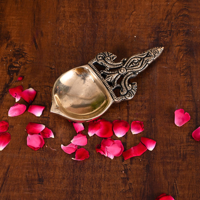 Brass Pooja Spoon/Lamp (6 Inch)