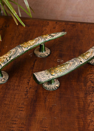 Brass Ganesha Door Handle Pair (10.5 Inch)