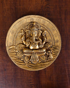 Brass Ganesha Wall Hanging Plate (7 Inch)