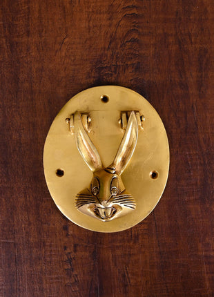 Brass Rabbit Face Door Knocker (5 Inch)