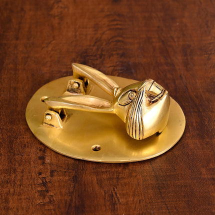 Brass Rabbit Face Door Knocker (5 Inch)