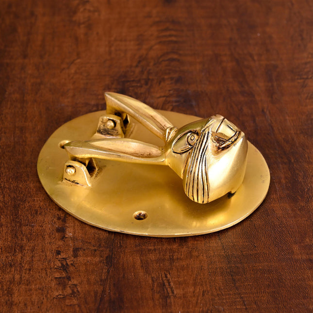 Brass Rabbit Face Door Knocker (5 Inch)