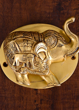 Brass Elephant Door Knocker (4 Inch)