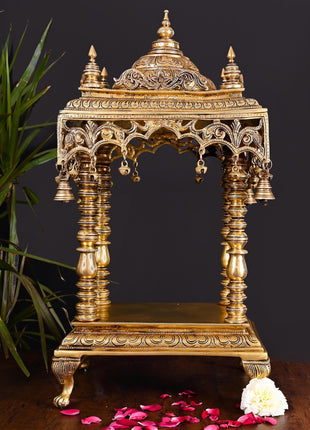 Brass Temple With Hanging Bells (21 Inch)