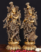 Brass Superfine Radha Krishna Statue Set (27 Inch)