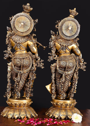 Brass Superfine Radha Krishna Statue Set (27 Inch)