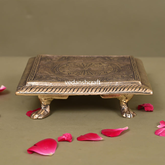 Brass Pooja Chowki (6 Inch)