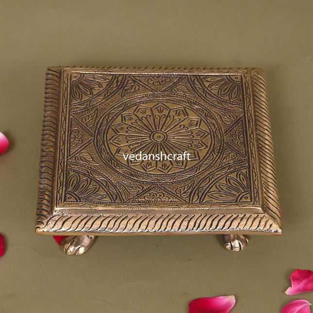 Brass Pooja Chowki (6 Inch)