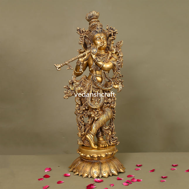 Brass Superfine Krishna Statue/Idol (27 Inch)