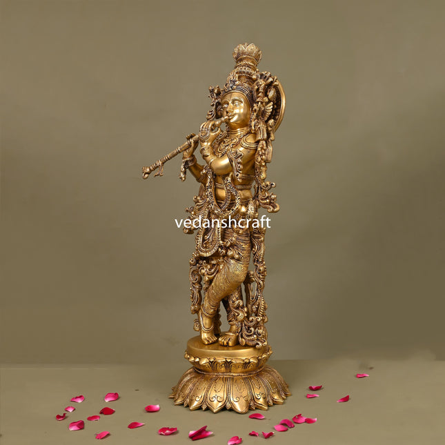Brass Superfine Krishna Statue/Idol (27 Inch)