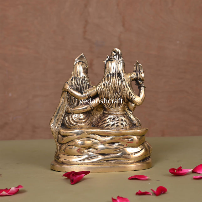 Brass Shiva Family Statue (6")