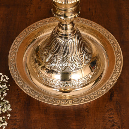 Brass Peacock Mahabharat Lamp Pair