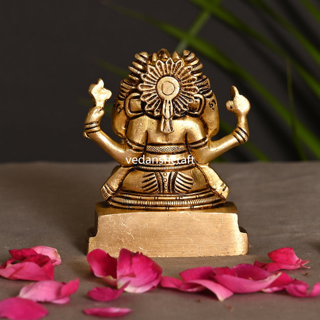 BRASS PANCHMUKHI GANESHA IDOL(3.5 INCH)
