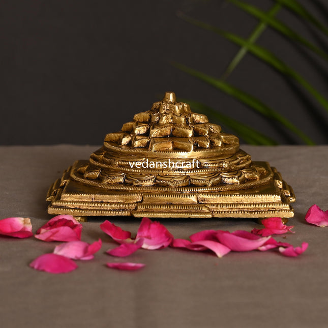 Brass Superfine Maha Meru Shree Yantra (2.2 Inch)