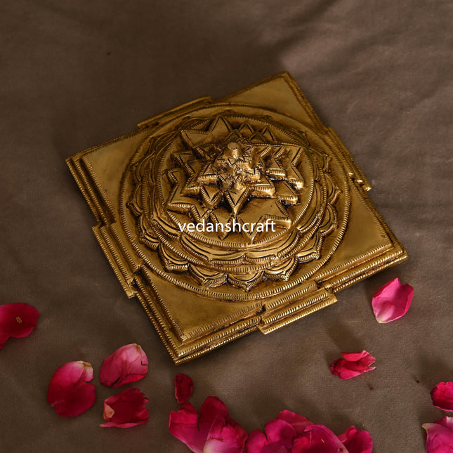 Brass Superfine Maha Meru Shree Yantra (2.2 Inch)