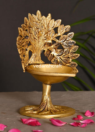 Brass Kalpvriksha Diya/Lamp (7 Inch)