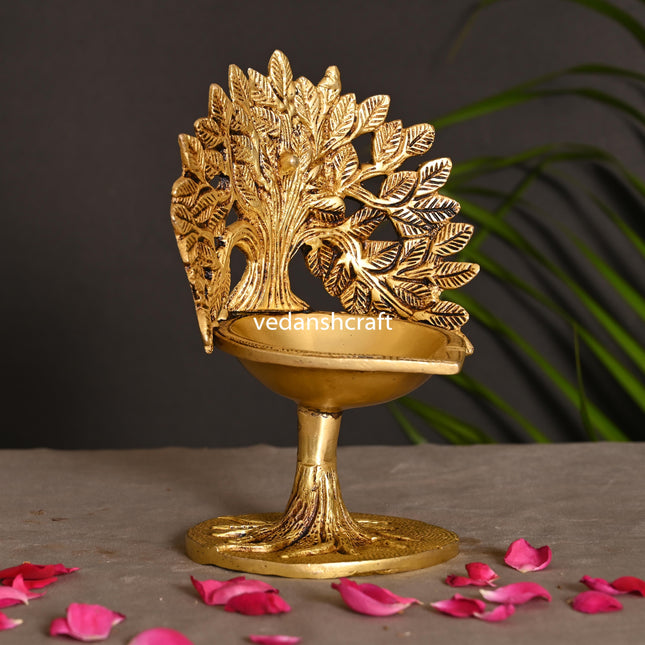 Brass Kalpvriksha Diya/Lamp (7 Inch)