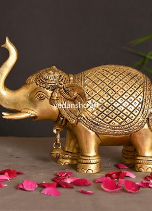 Brass Royal Elephant Statue (6")