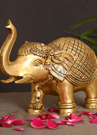 Brass Royal Elephant Statue (6")