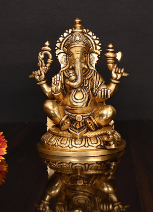 Brass Superfine Ganesha Idol (8 Inch)