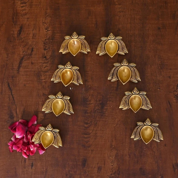 Brass Lotus Flower Diya Set Of Eight