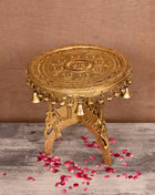 Brass Stool With Hanging Bells (12 Inch)