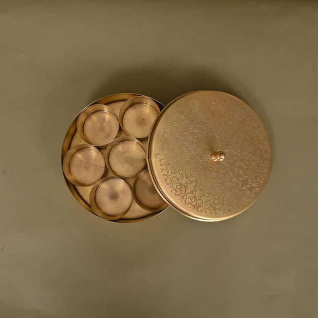Brass Masala Daani/Spice Box