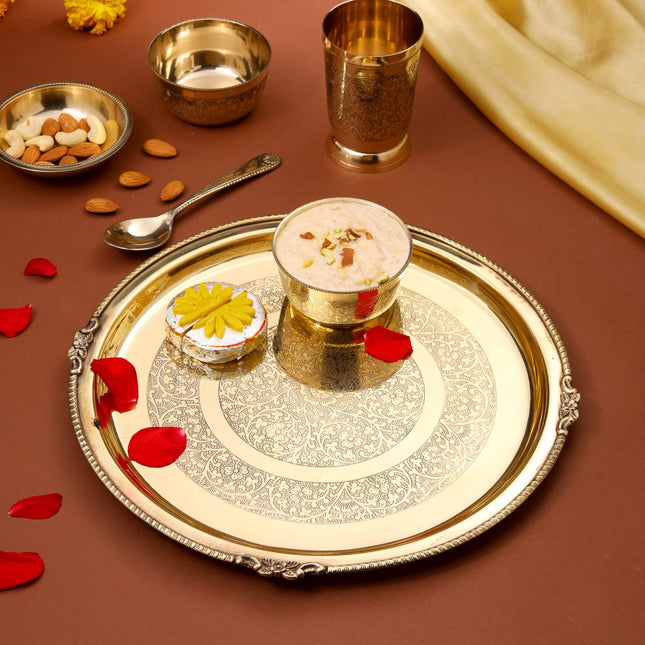 Brass Thali/Dinner Set (1.25 Kg)